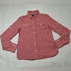 Tommy Hilfiger pinck checkered long sleeve button down shirt size M